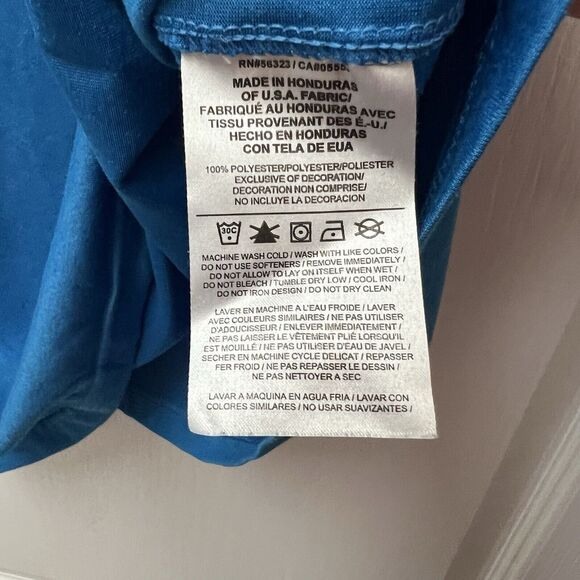 The Nike Tee Dri Fit Short Sleeve Athletic Cut Logo Blue XL - Picture 4 of 7